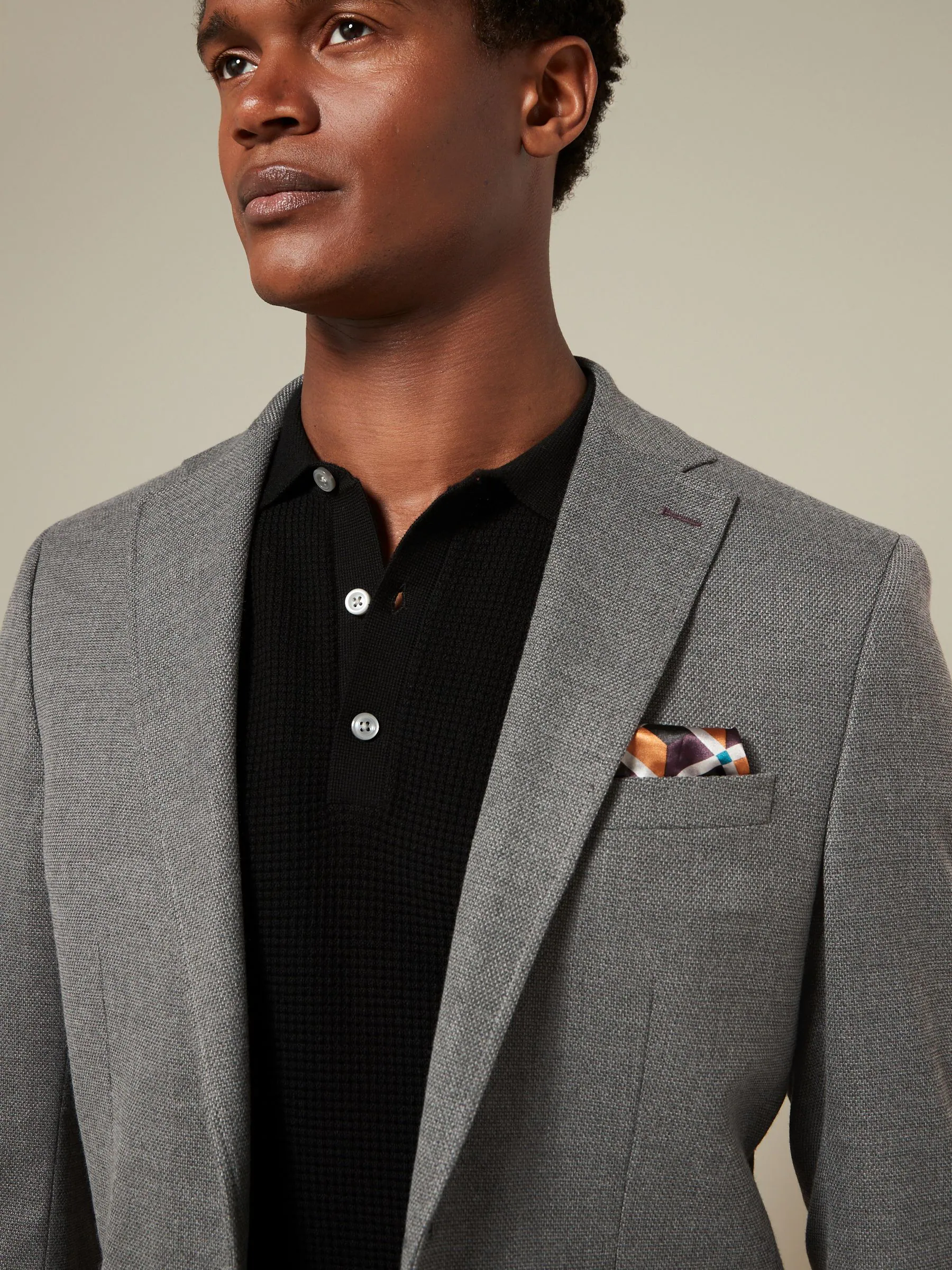 Grijs - Normale Pasvorm - Modieuze blazer met textuur