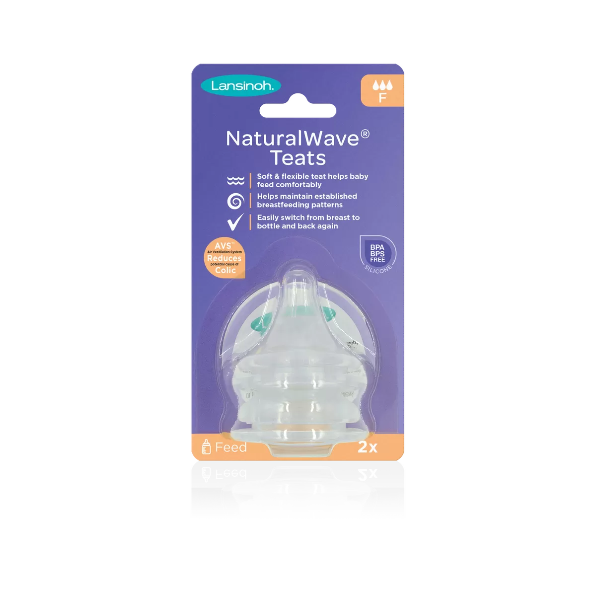 Lansinoh - Naturalwave Flaskesut - fast flow - 2 stk