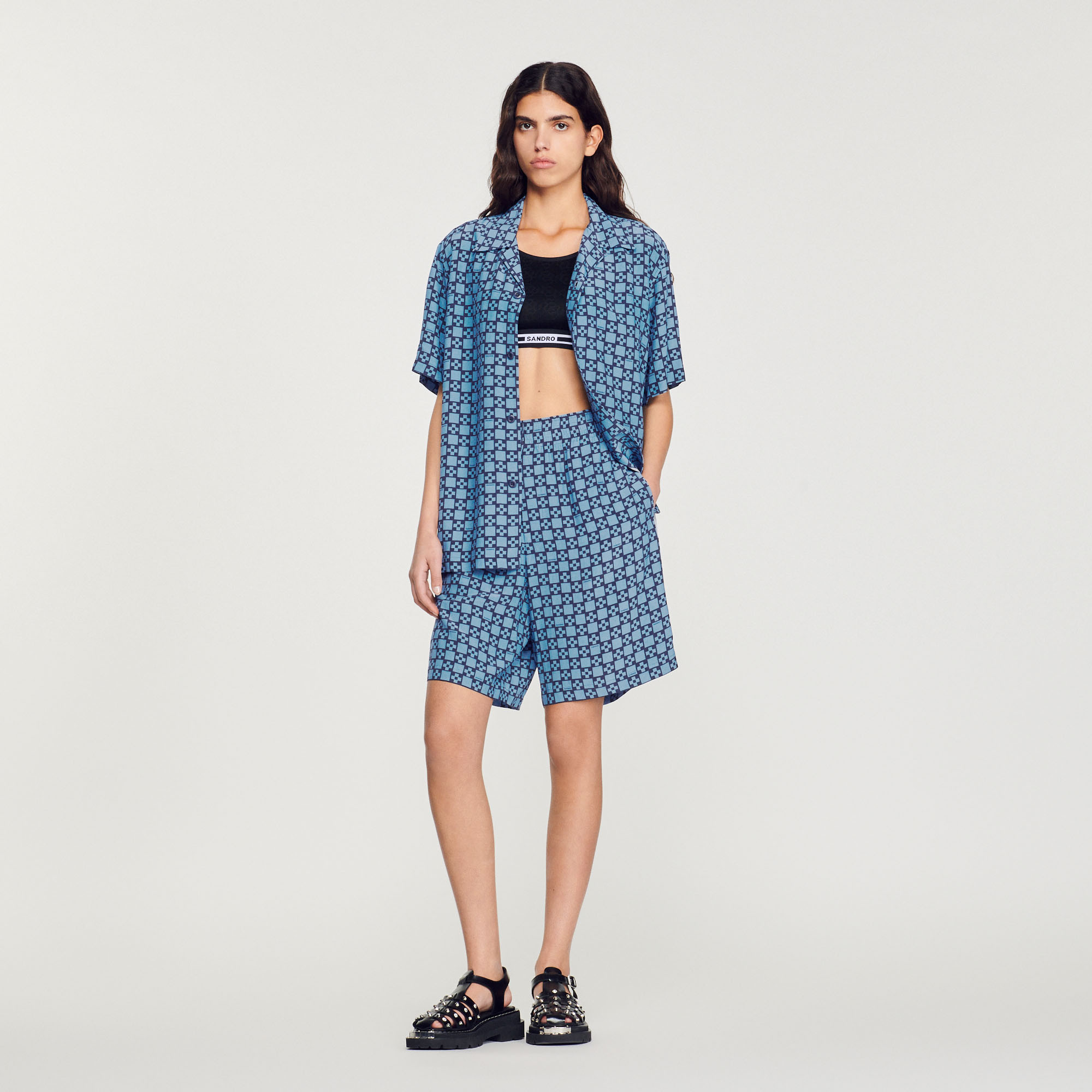 Chemise fluide á manches courtes Homme