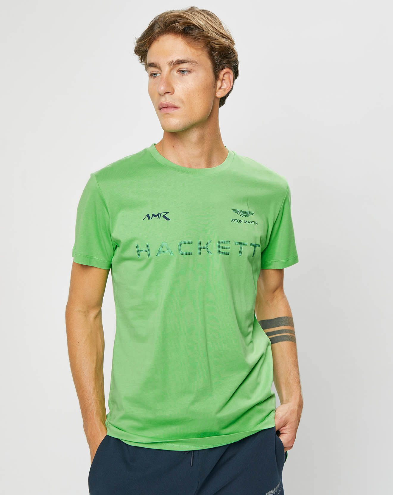 Hackett London T-Shirt Aston Martin Racing vert fluo