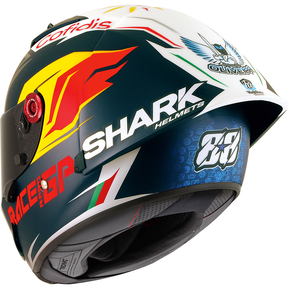 Shark - Casque Race-R Pro GP Replica Miguel Oliveira Signature Bleu / Gris / Blanc / Rouge / Jaune