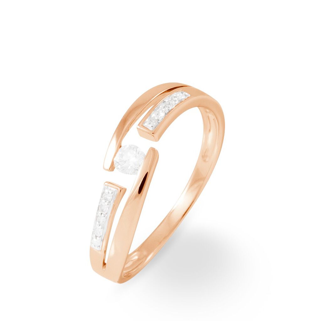 Bague Solitaire Elisa Or Rose Diamant