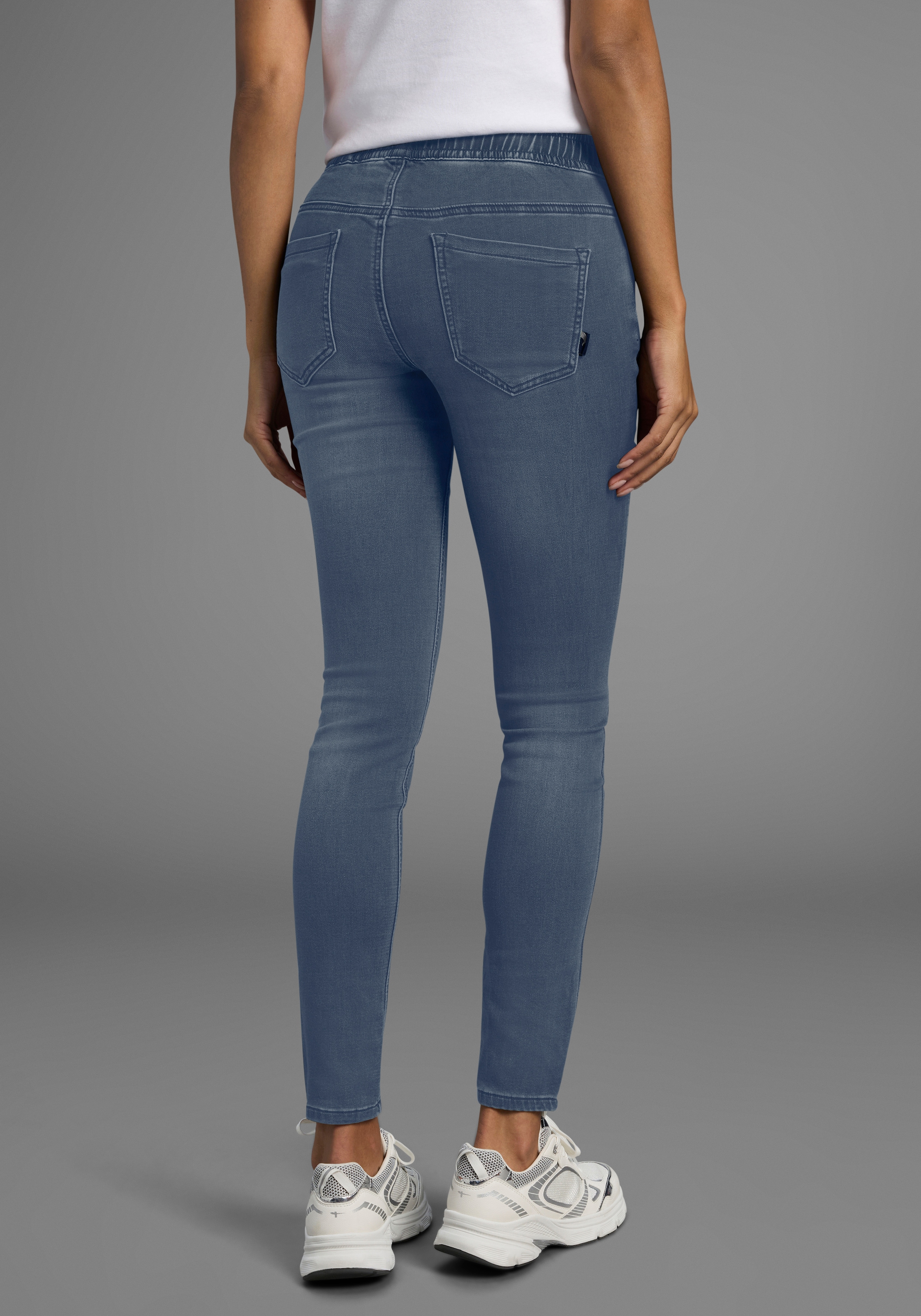 Arizona Stretch-Jeans , weites Bein,  normale Leibhöhe,  knöchellang,  mit Used-Waschung