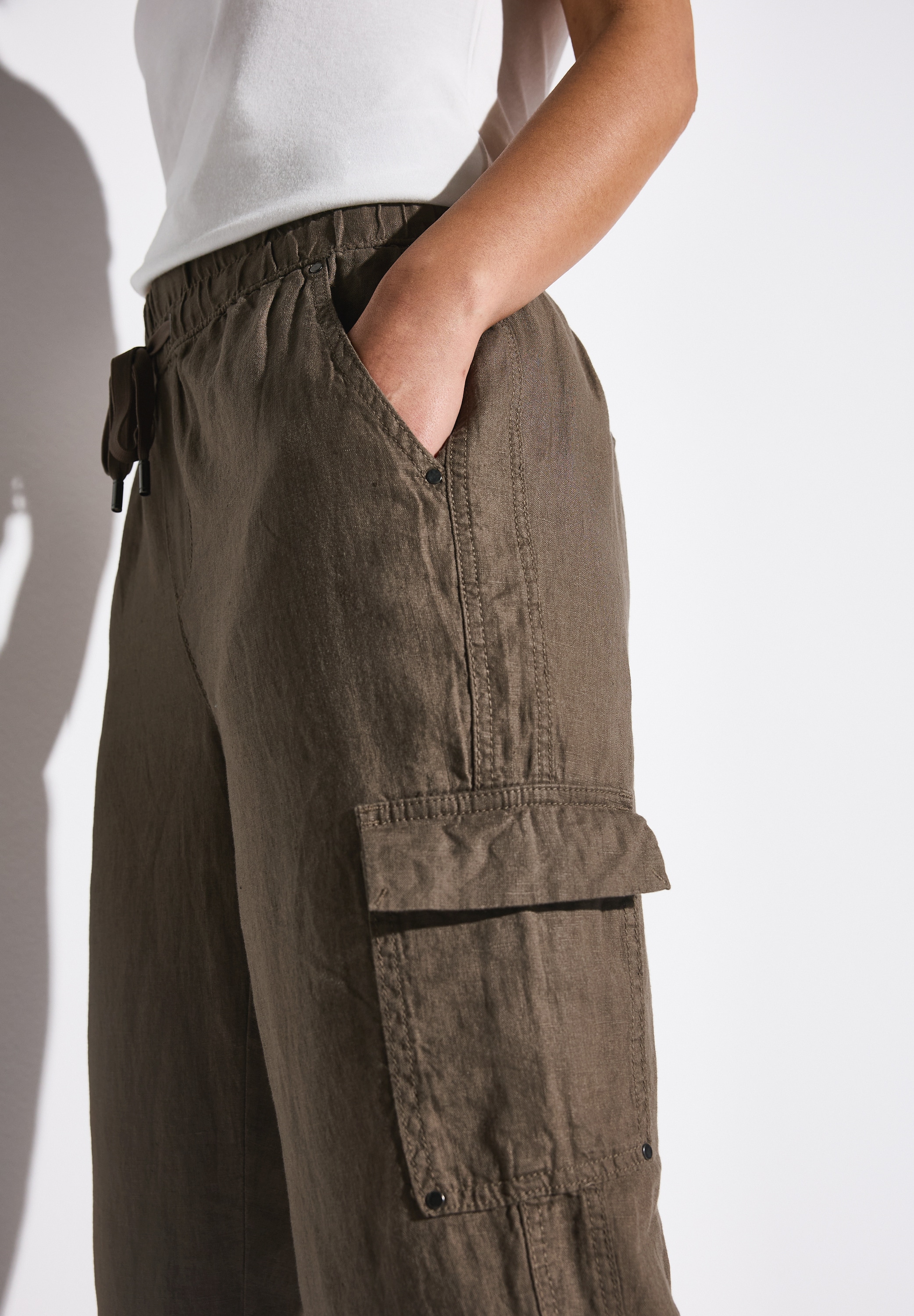 STREET ONE Leinenhose »Style BONNY«  Sommerhose im Cargo-Look