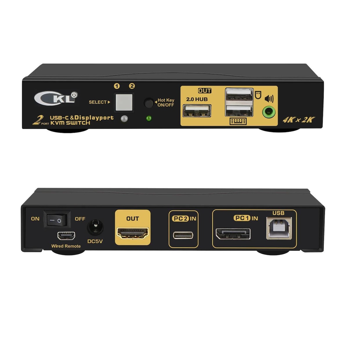 NÖRDIC USB-C + DisplayPort KVM-svitsj 4K 60Hz