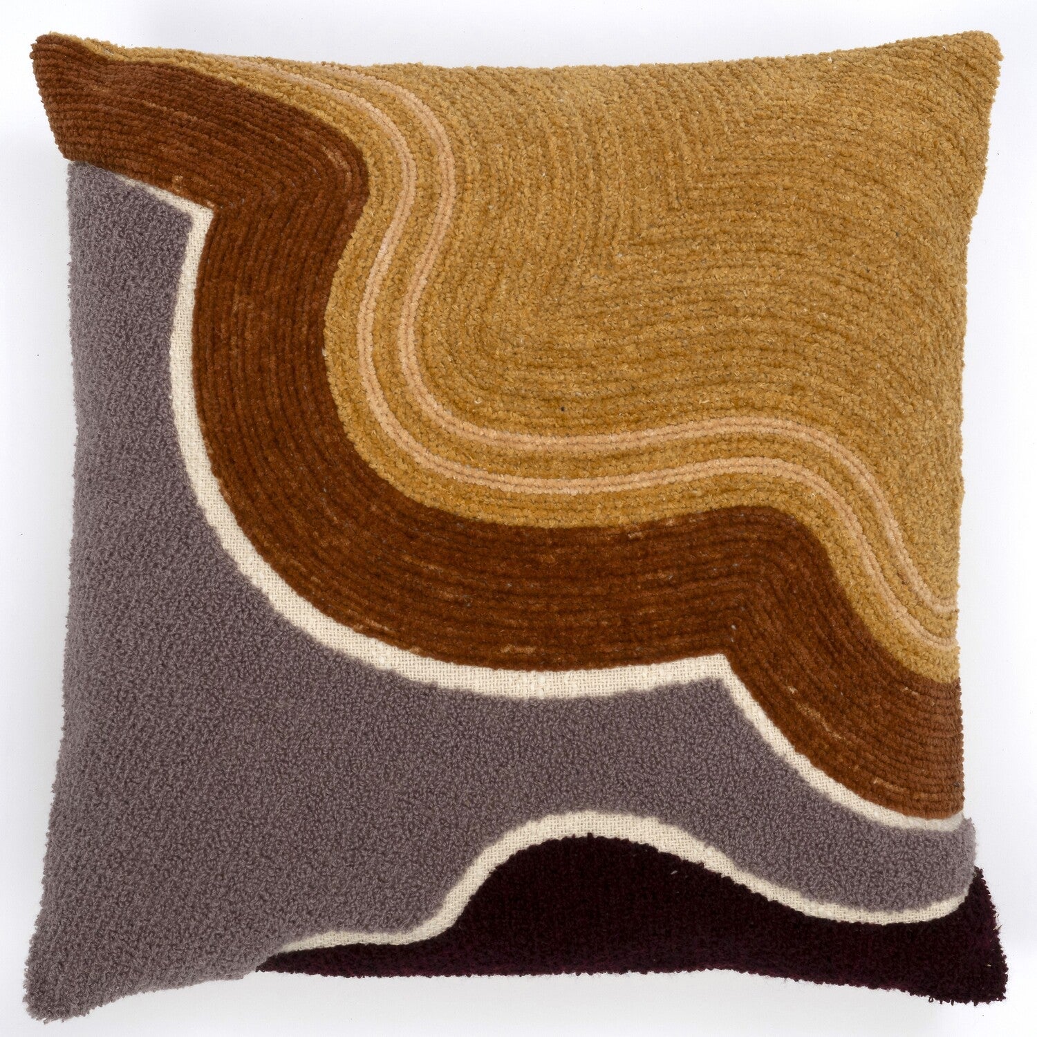 Intratuin sierkussen Wavy bruin / taupe 45 x 45 cm