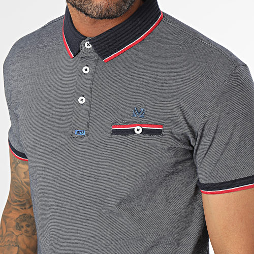 Polo Manches Courtes Bleu Chiné