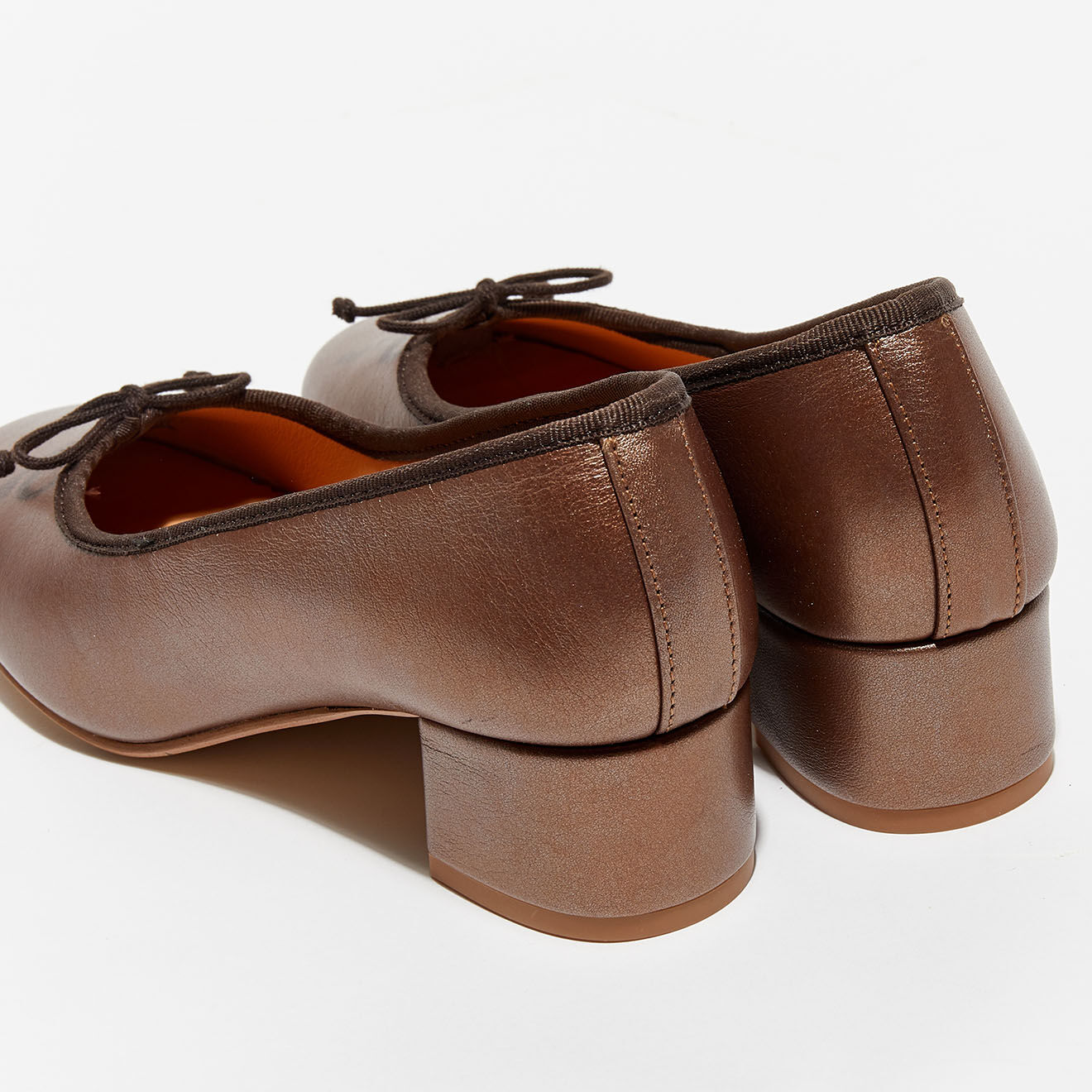 Quartier Latin Ballerines en Cuir irisé Albane café - Talon 4 cm