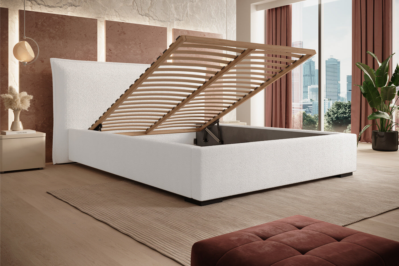 Trae Mobler Nevada 160 x 200 cm Bed Naturel Bouclé