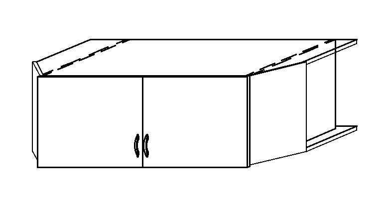 Eckschrankaufsatz Case Alpinweiß Nachbildung 2-türig ca. 120 x 39 x 54 cm