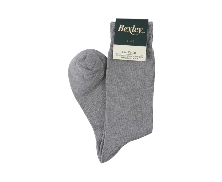 Chaussettes homme épaisses coton Gris Chiné