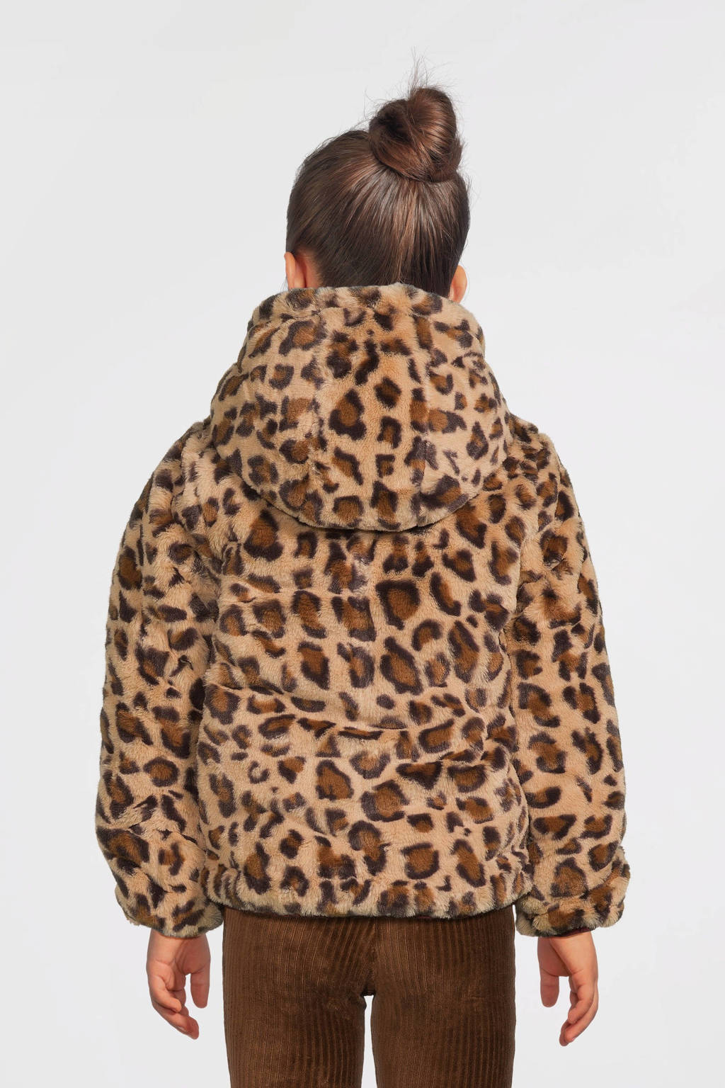 B.Nosy reversible gewatteerde winterjas Jamie met panterprint warmrood/oranje/bruin