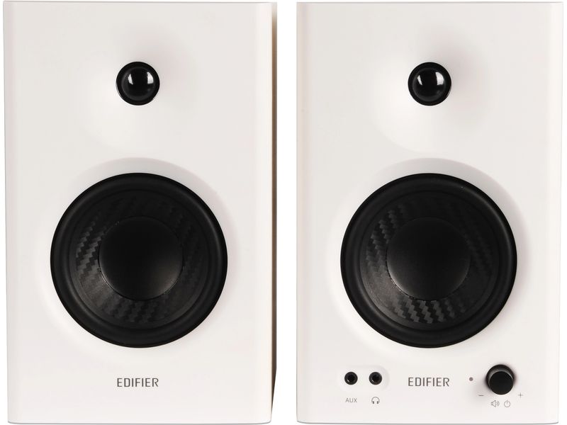 Edifier Regallautsprecher Paar MR4 Weiss Aktivierte Studio-Monitor-Lautsprecher