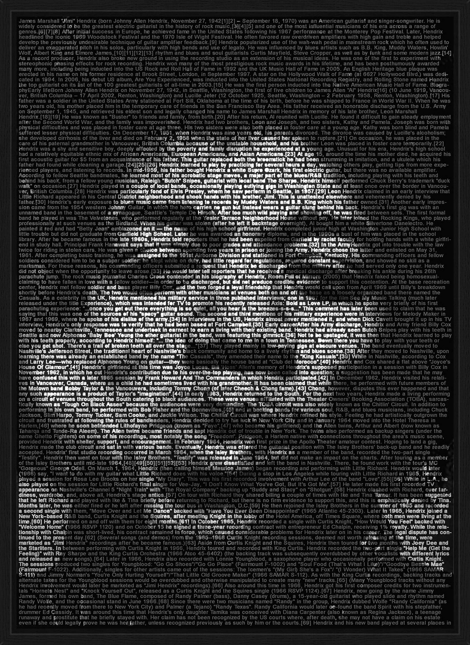 Jimi Hendrix by Ralph Ueltzhoeffer - Limited Edition. Edition of: 150. Signed.