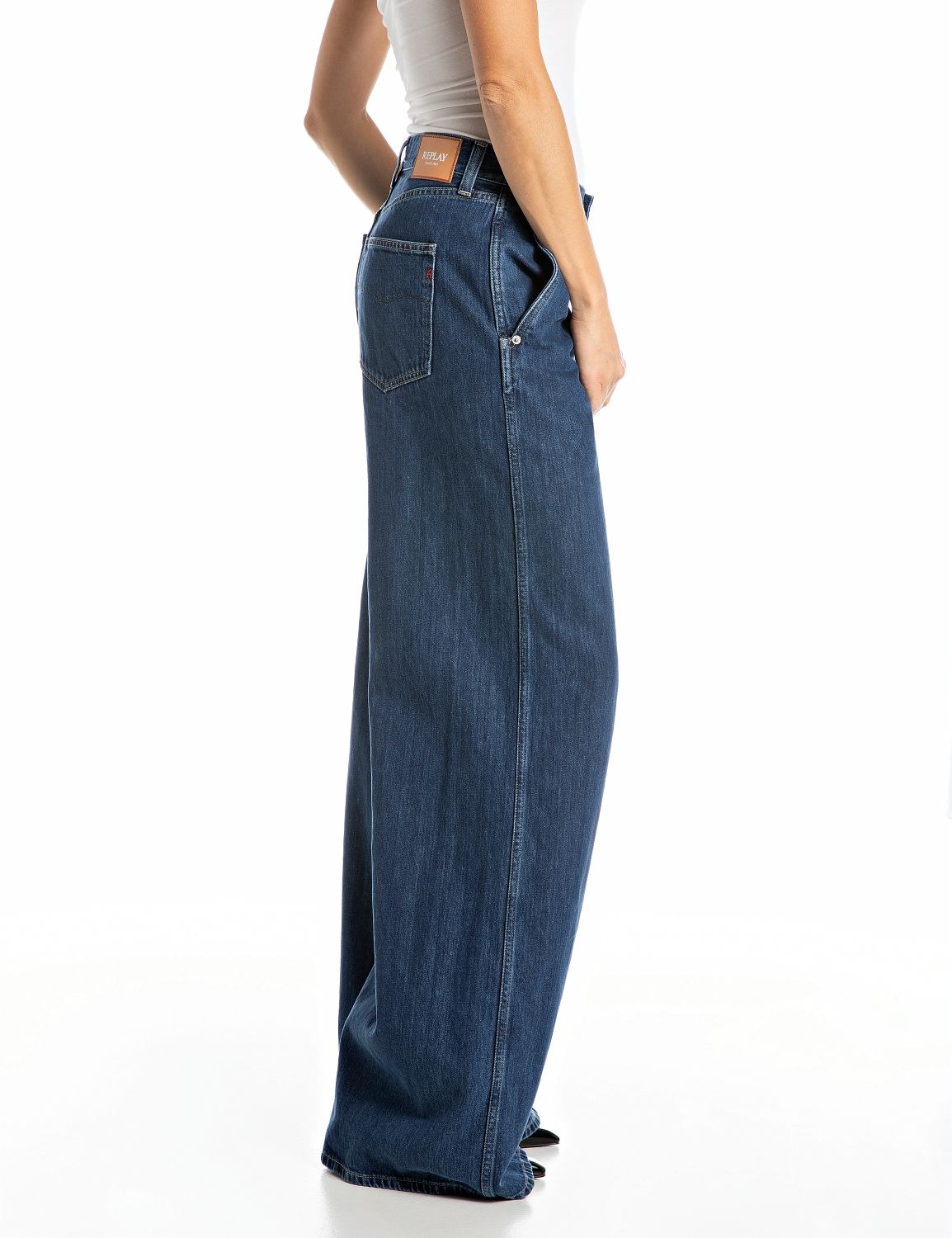 Replay Weite Jeans in Baumwollqualität