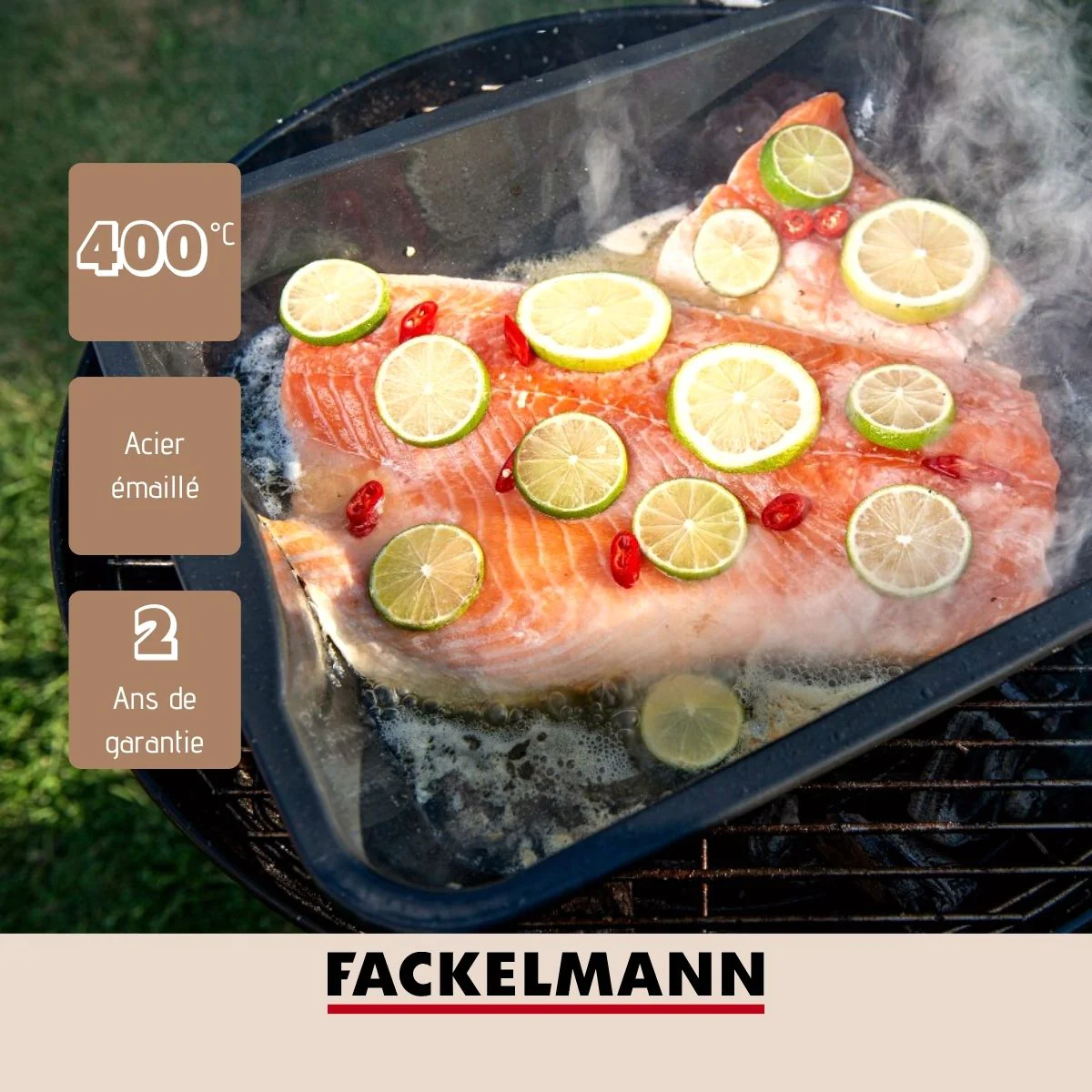 Plat à four en acier émaillé 40 x 34 cm Barbecue FM Professional