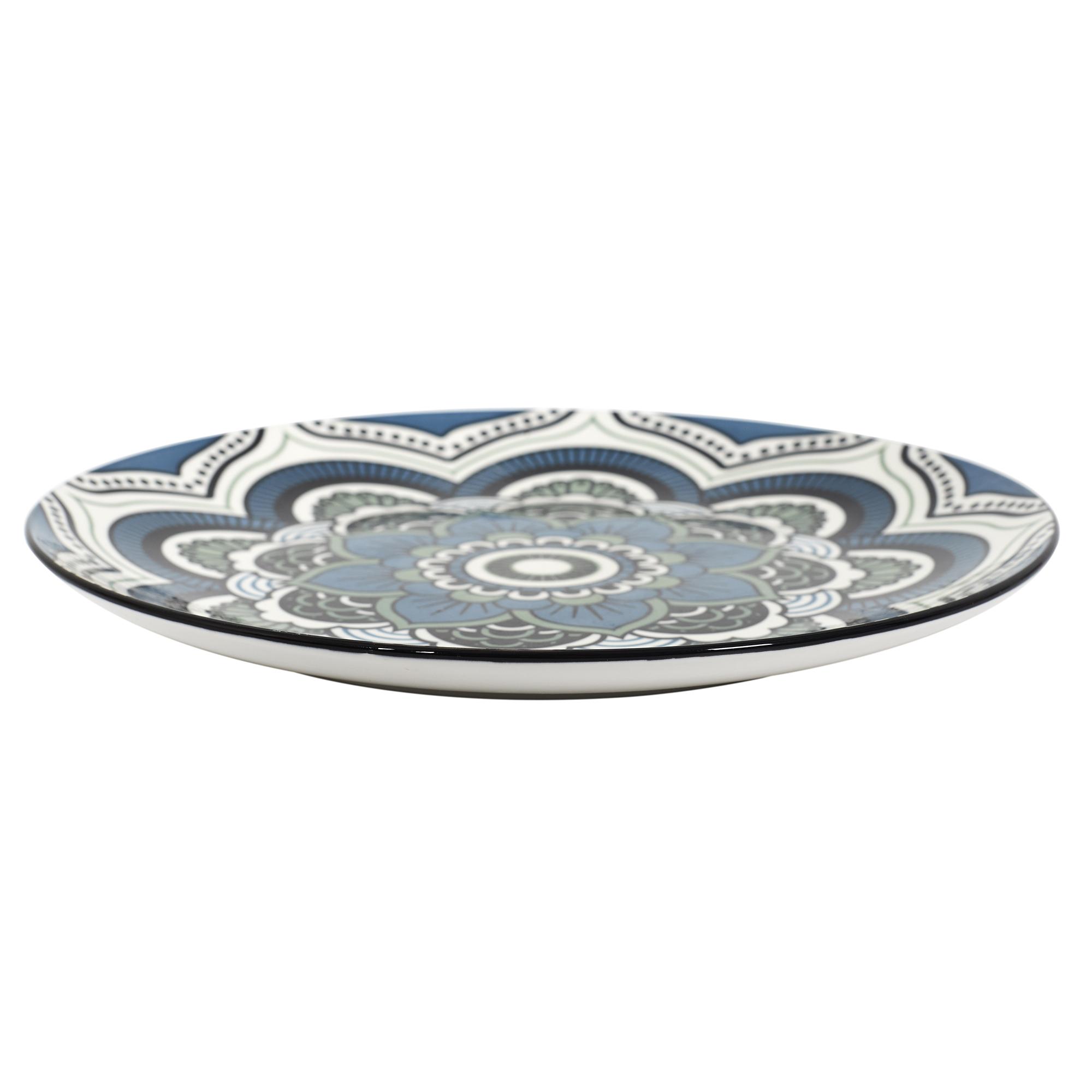 ASSIETTE MANDALA BLEU D.26CM