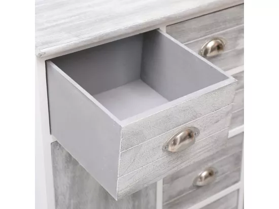 Buffet avec 10 tiroirs Gris 113x30x79 cm Bois