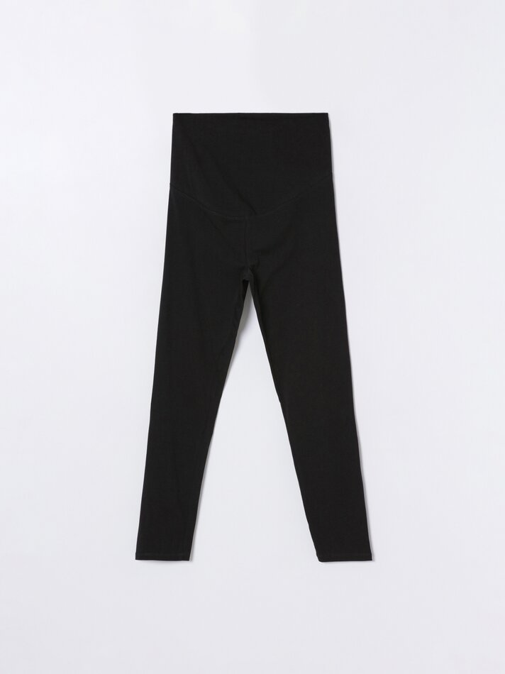 Calça legging de maternidade em tecido técnico - Preta