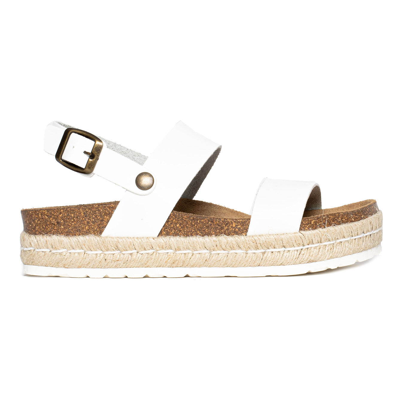 Sunbay Sandales à plateforme en Cuir Kalmie blanches