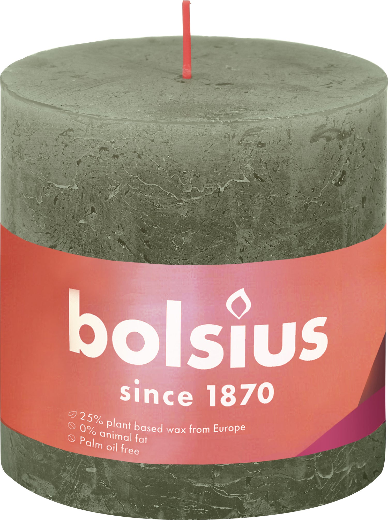 Bolsius stompkaars Rustiek Shine donker groen 62 uur D 10 H 10 cm