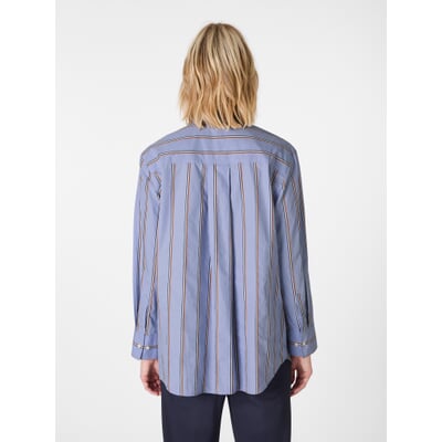 Damen-Hemdbluse gestreift, Hellblau