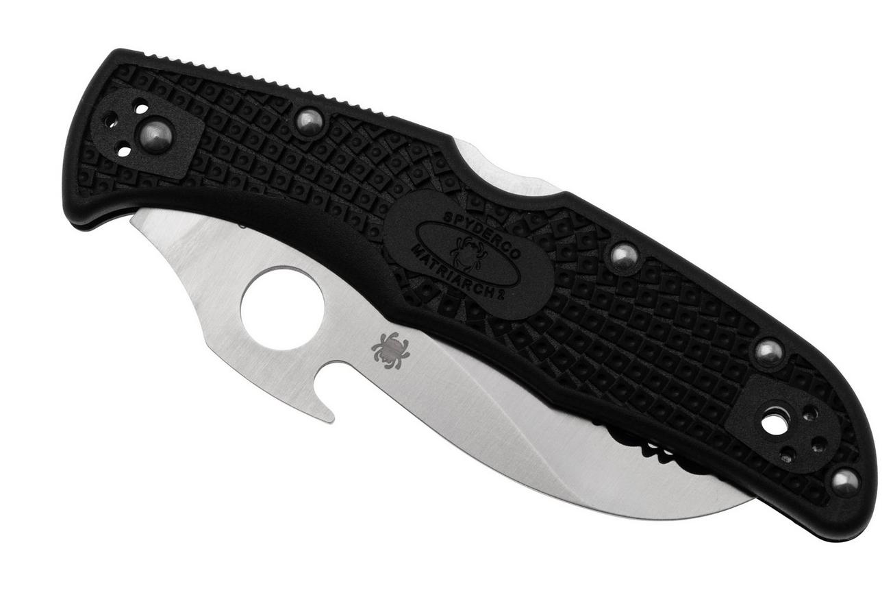 Spyderco Matriarch 2 Emerson Opener C12SBK2W Black FRN, serrated zakmes
