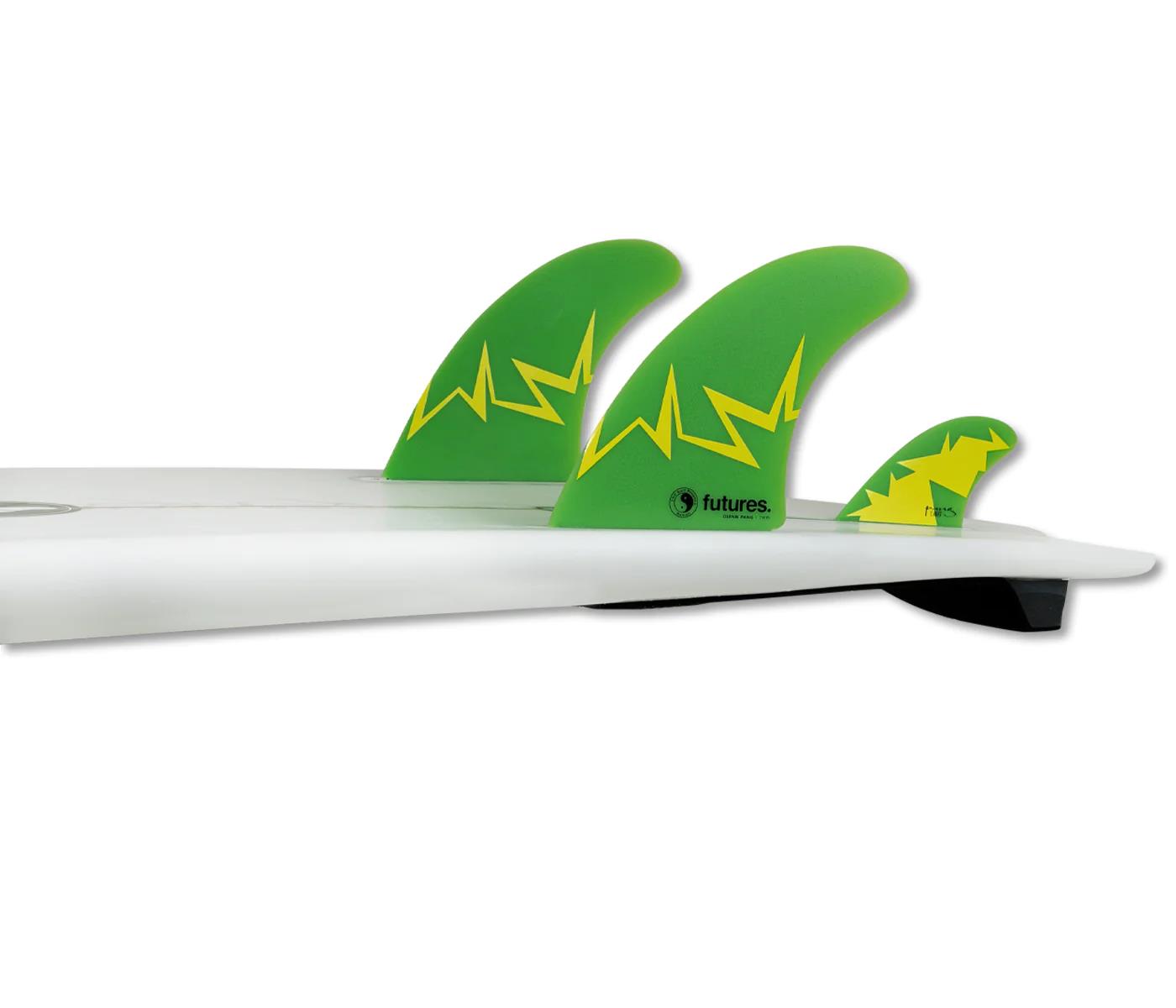 Futures Glenn Pang Fiberglass - Green / Yellow - Twin   mini trailer