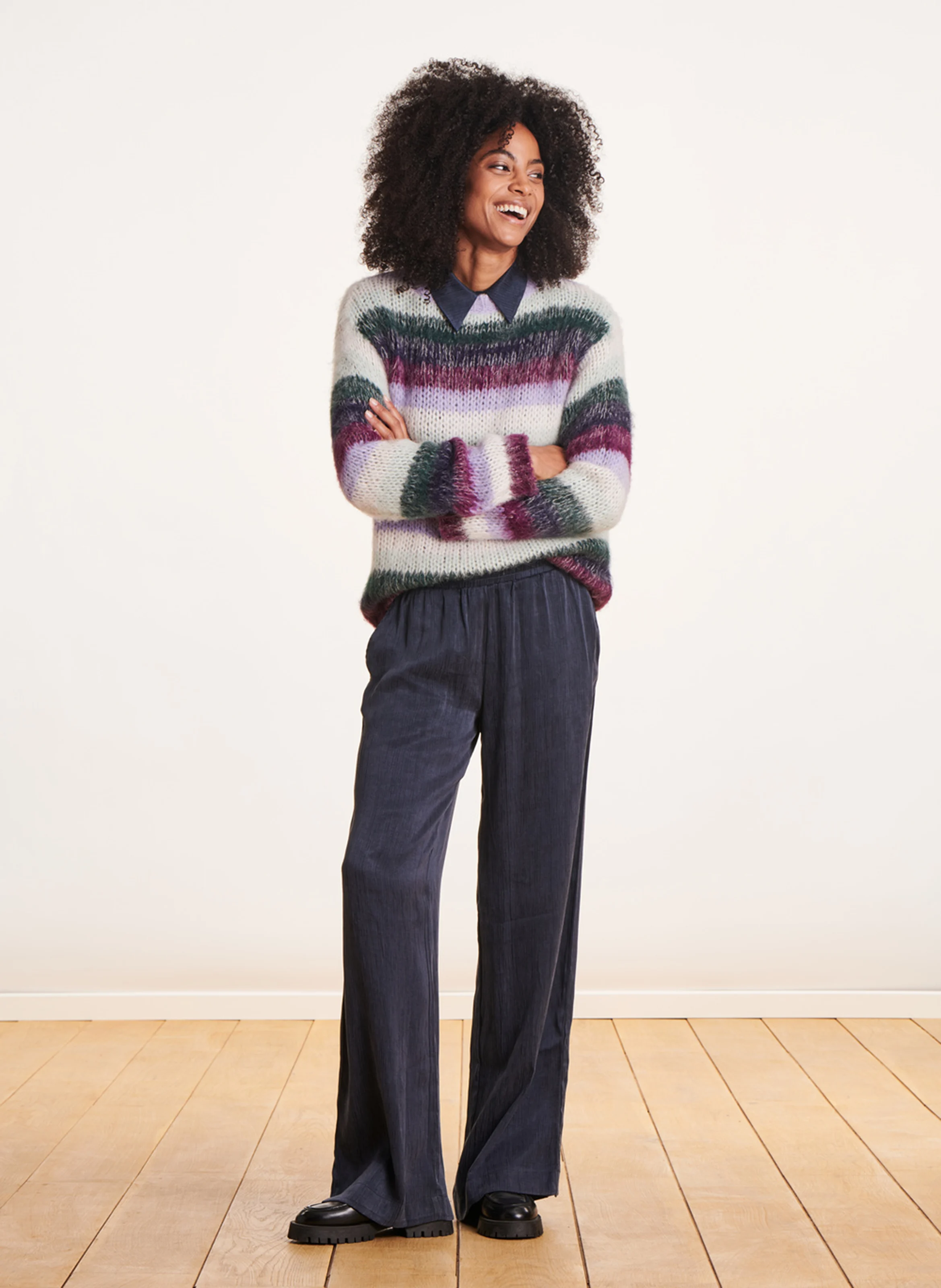 Pantalon large fluide | Bleu