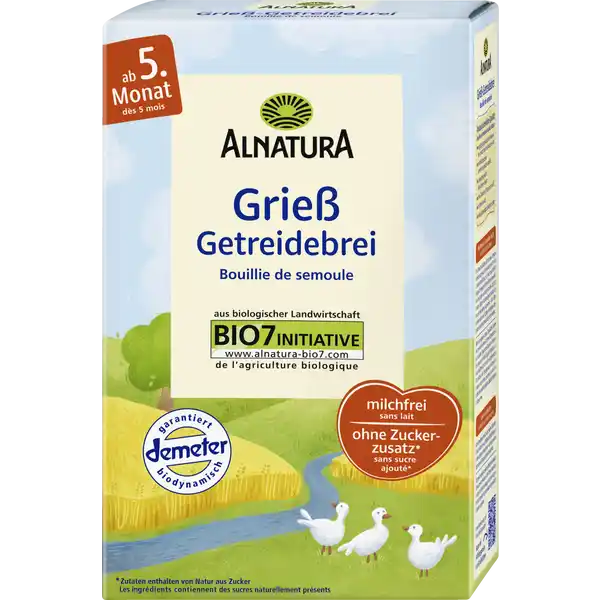 Bio Grieß Getreidebrei ab dem 5. Monat