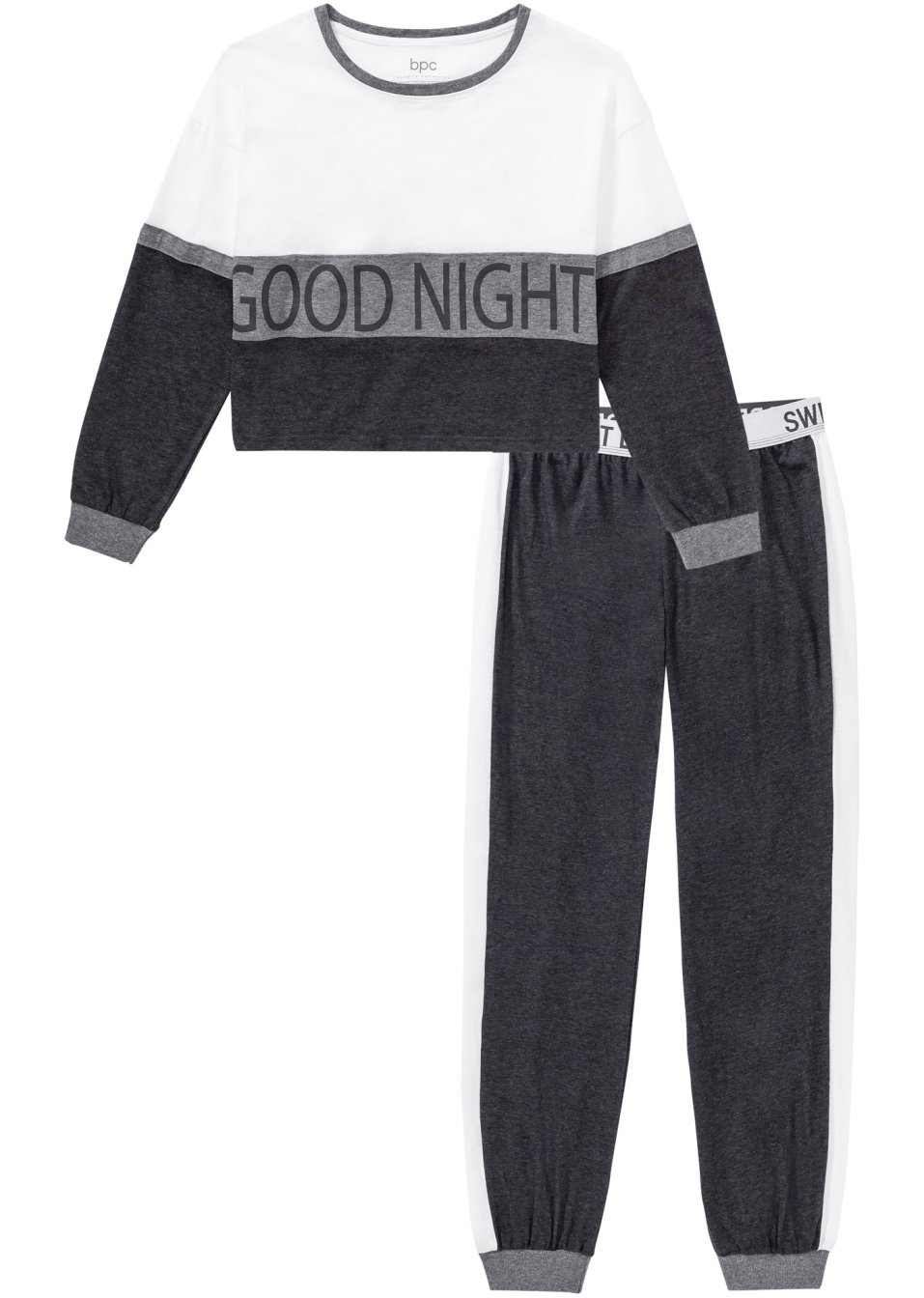 Pyjama avec T-shirt manches longues raccourci