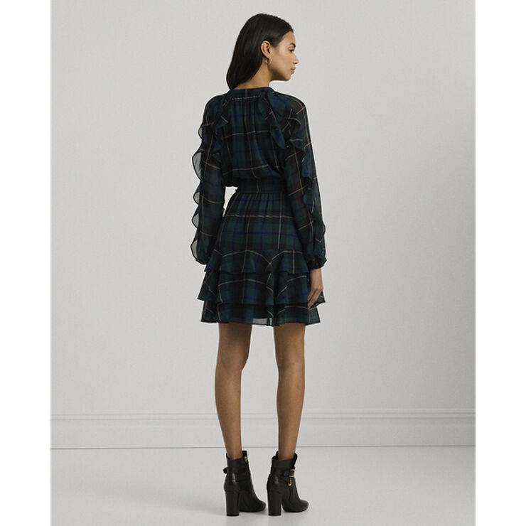 Lauren Ralph Lauren POLY CRINKLE GGT 58-DRESS Blue/black./green