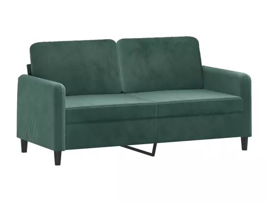 Ensemble de canapés 2 pcs avec coussins vert foncé velours