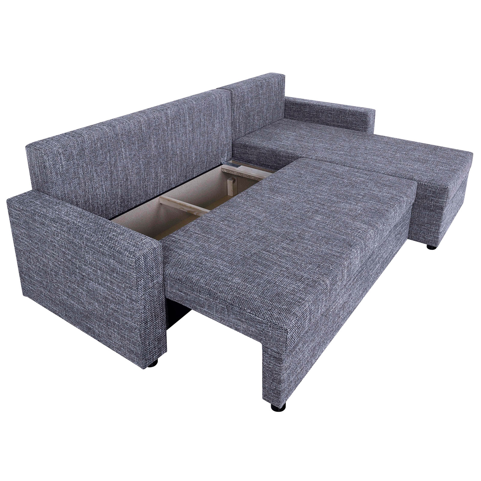 Ecksofa - grau - Liegefunktion