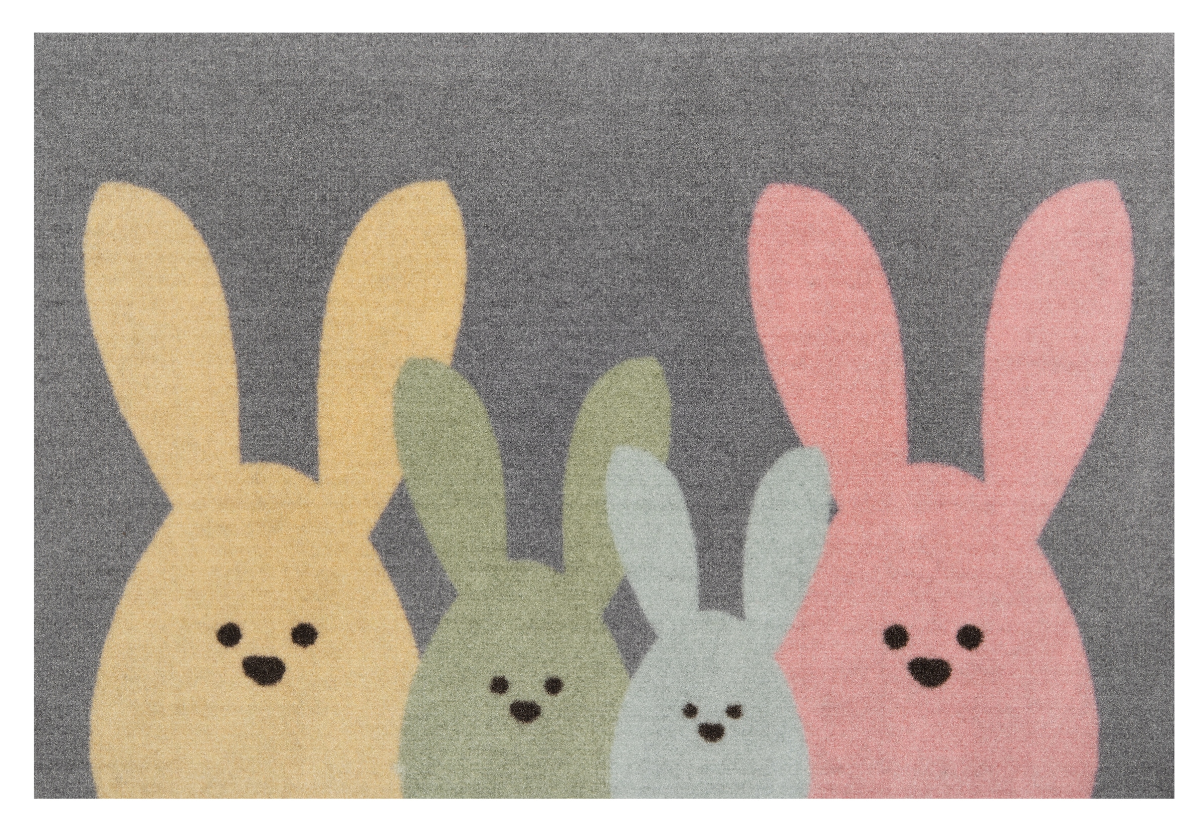 HANSE Home Fussmatte »Bunny Family, Türmatte« rechteckig 7 mm Höhe Schmutzfangmatte, In-& Outdoor, Rutschfest, Waschbar, Türmatte, Ostern