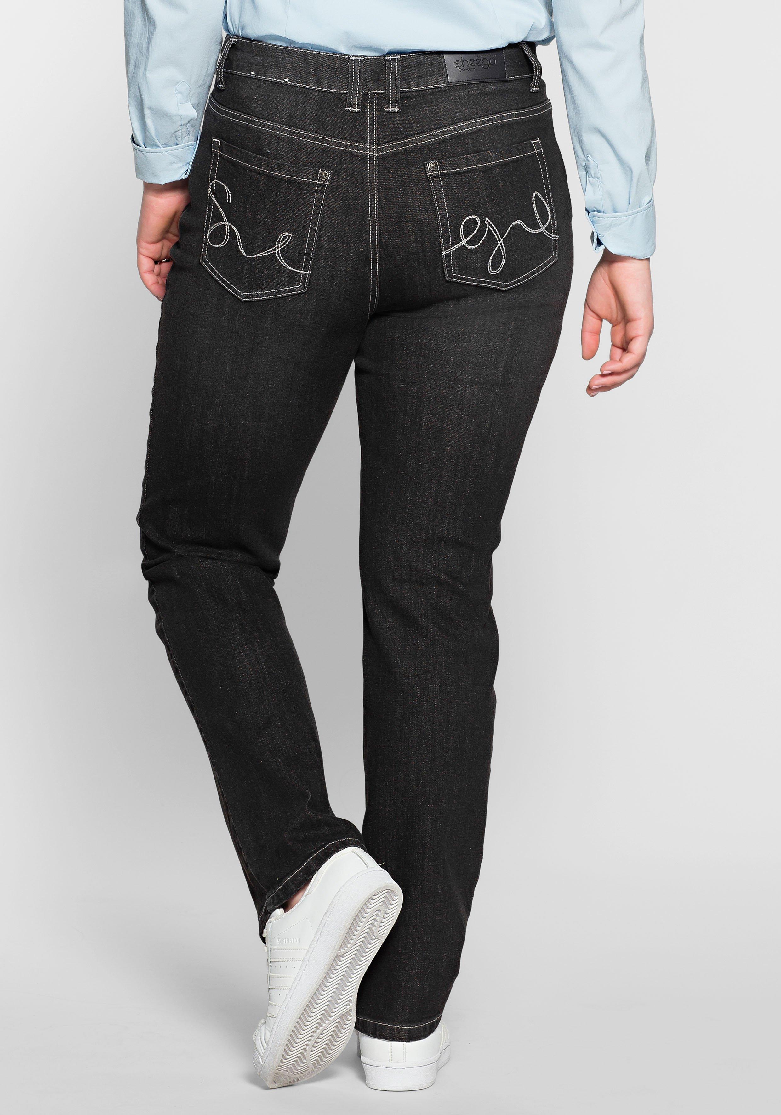 Gerade Jeans mit Shaping-Einsatz