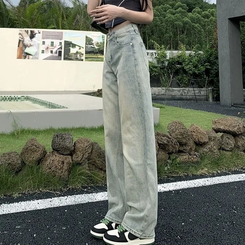 Kira Kira - High Rise Washed Wide Leg Jeans