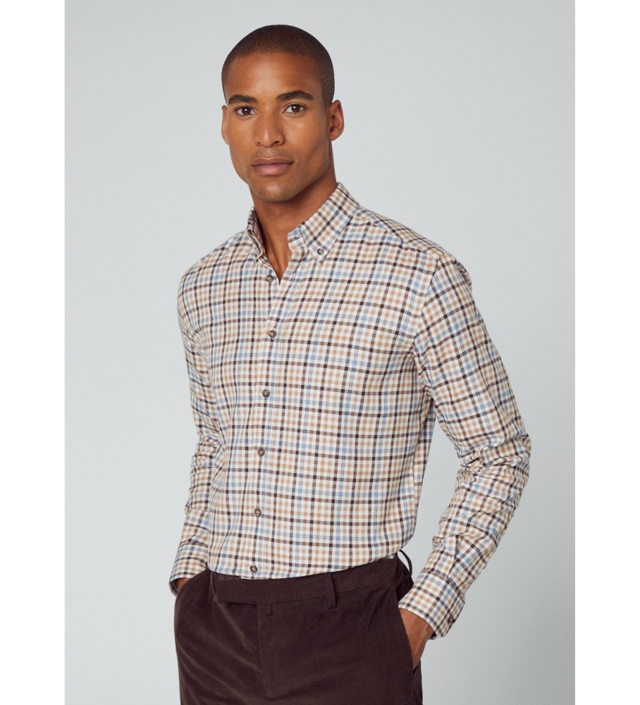 Camisa de flanela Hackett 3 cores xadrez vichy multicolorida