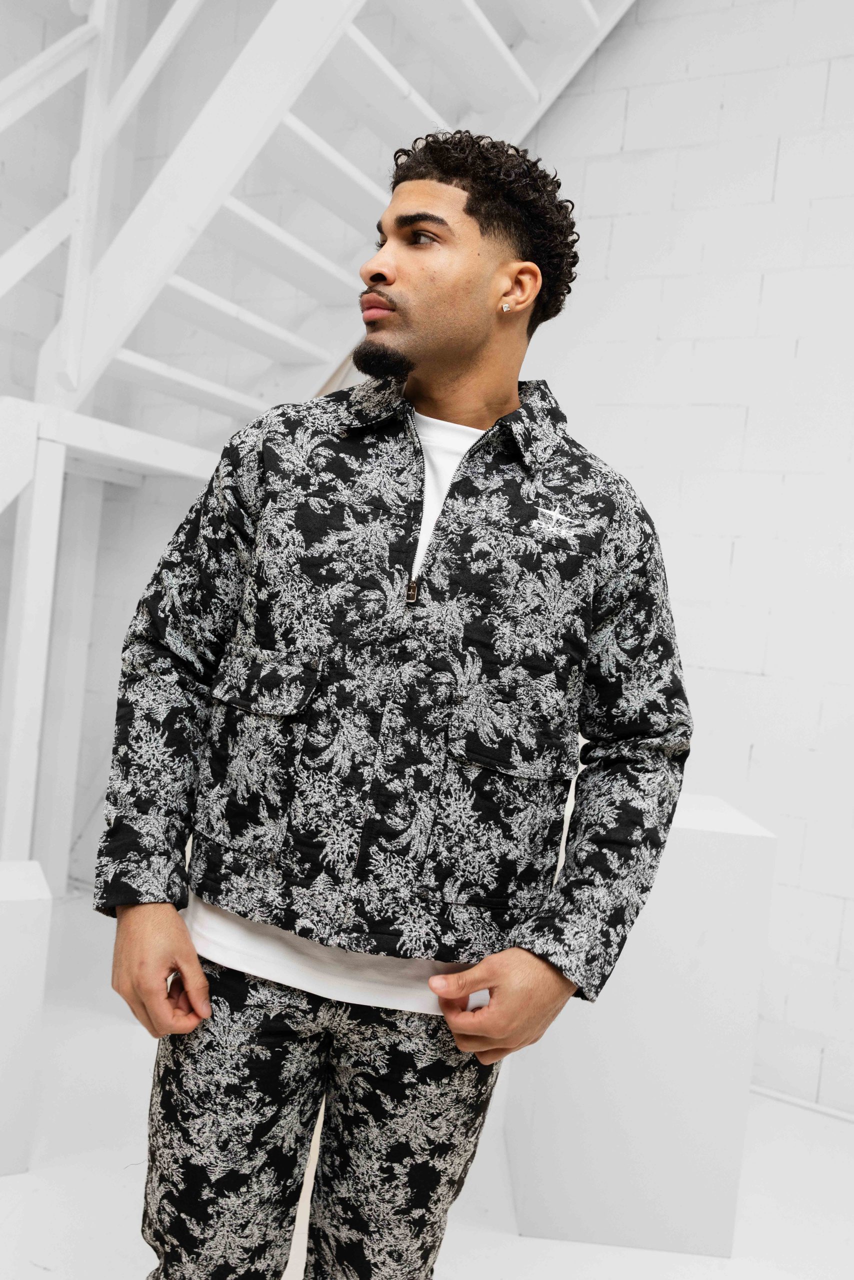Project X Paris Plant Pattern Set Heren Zwart