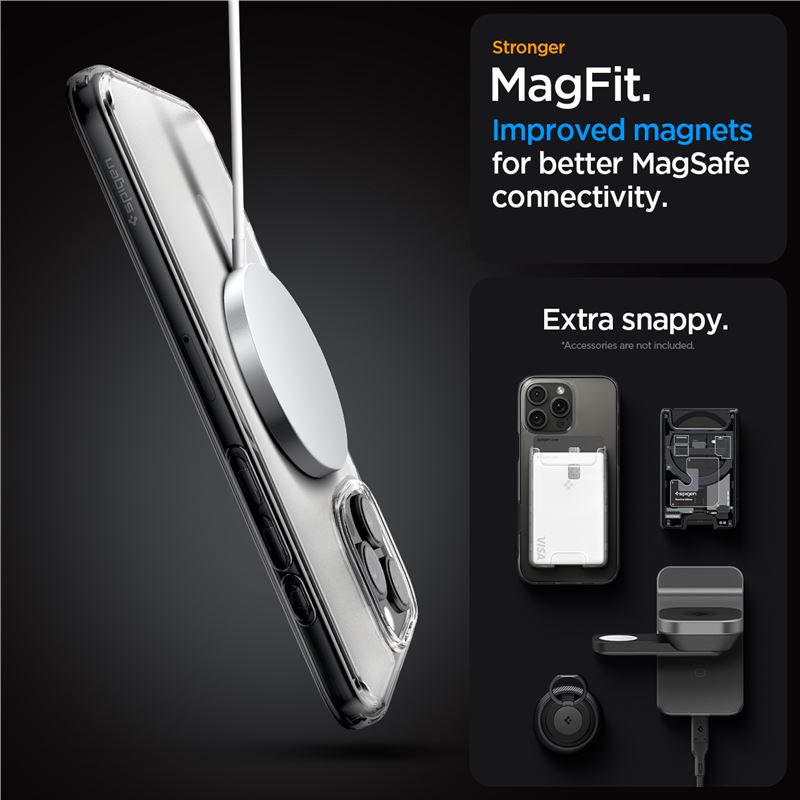 iPhone 16 Pro Ultra Hybrid MagSafe Hülle TPU Bumper Acryl Rückseite Air Cushion Fallschutz (ACS08133) - Frost Clear