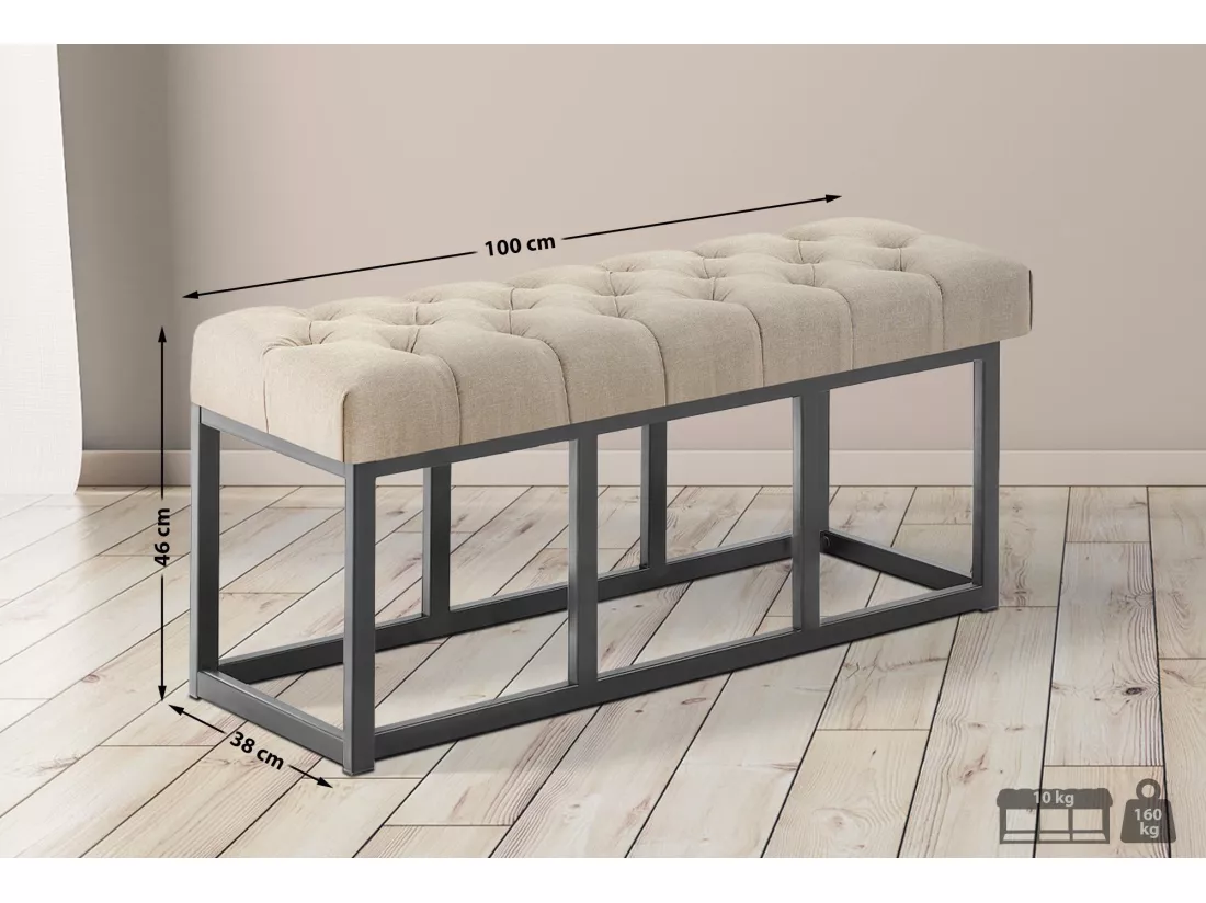 Banquette - Tissu - Taupe - Amun