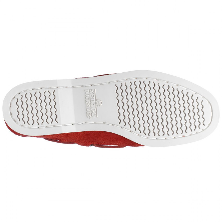 DOCKSIDES PORTLAND FLESH OUT Red-Chaussures bateau pour femme en cuir suede