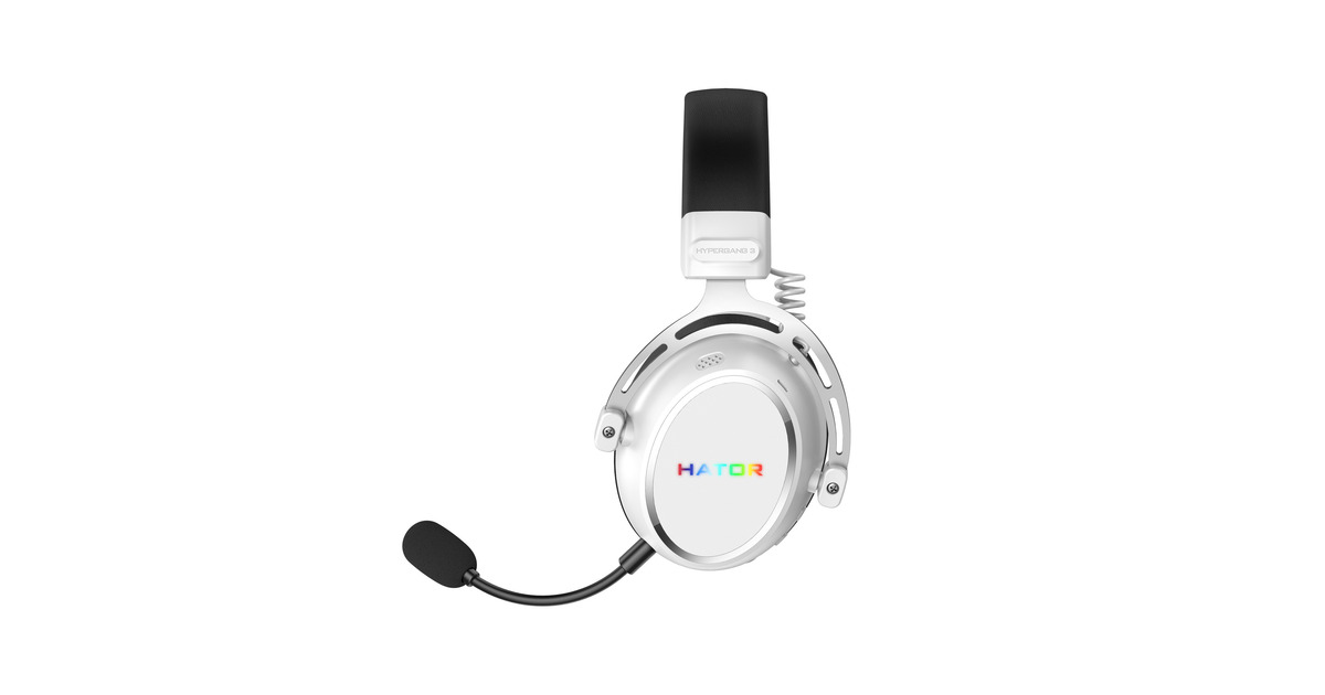 HatorHypergang 3 Wireless over-ear gaming headset  (Wit, RGB, 2.4GHz / Bluetooth / USB)