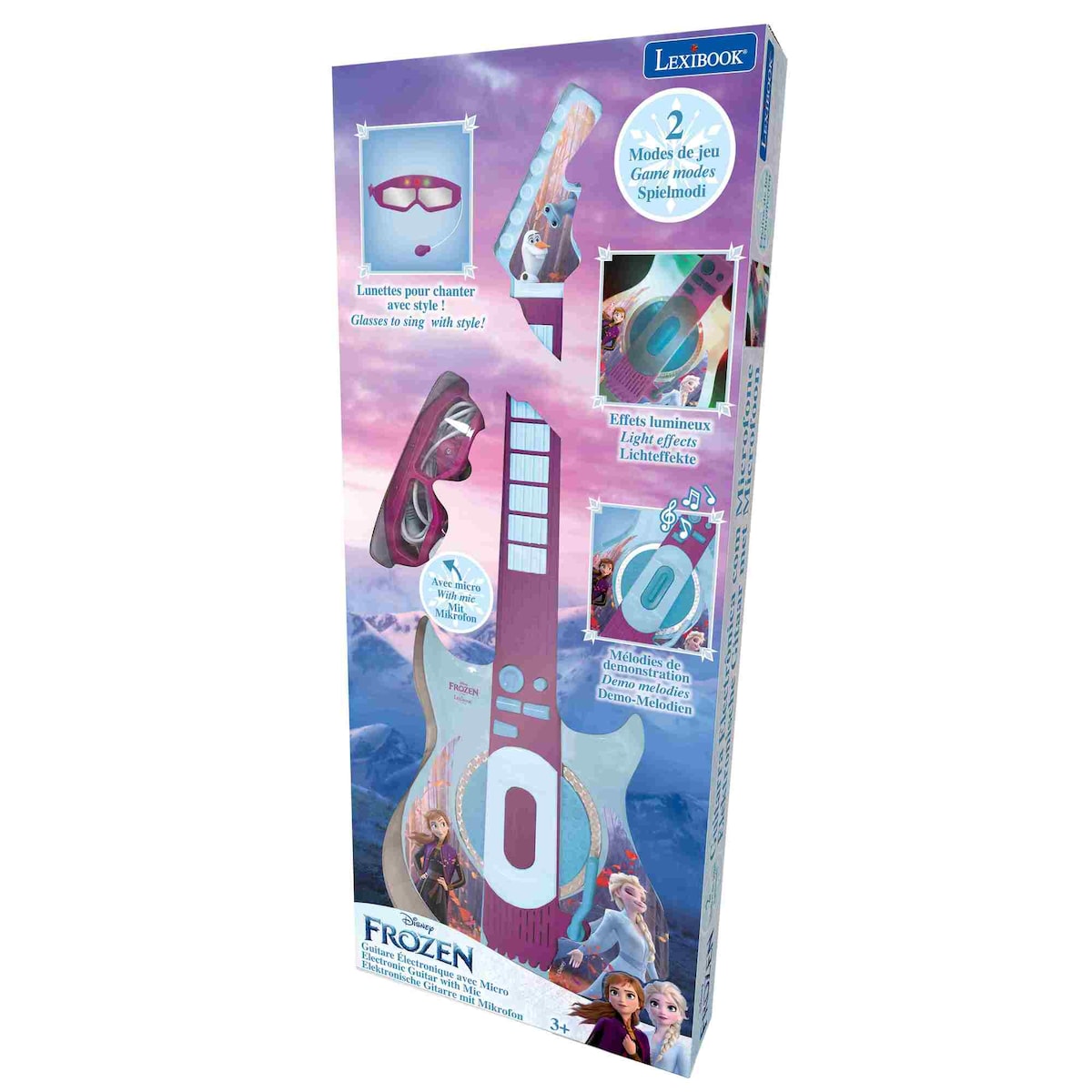 Frozen Electronic Lighting Guitar med mikrofon i brilleform