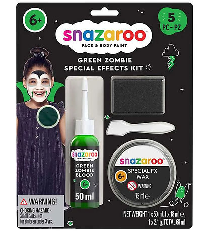 Snazaroo Make-up Farbset - Zombiegrün - 5 Teile