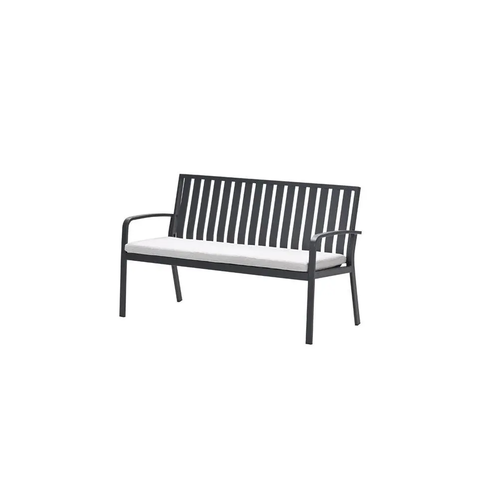 Pisa parkbank - aluminium - carbon black - valley sand