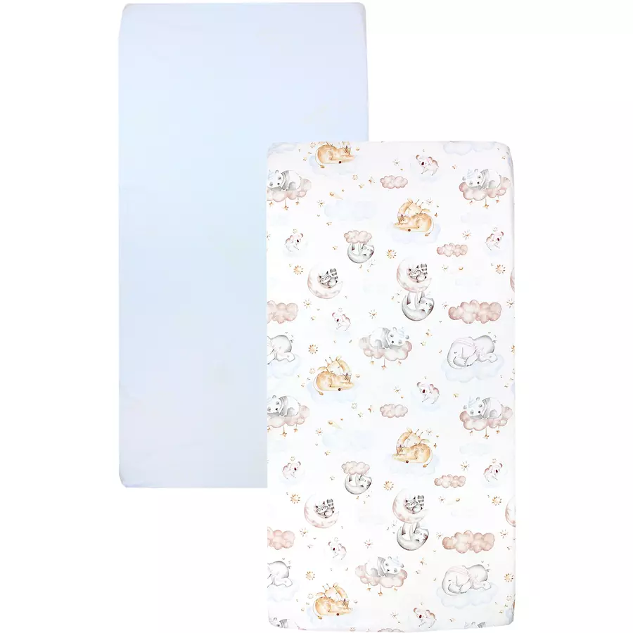 TupTam Baby Kinder Spannbettlaken 2er Pack blaubeige