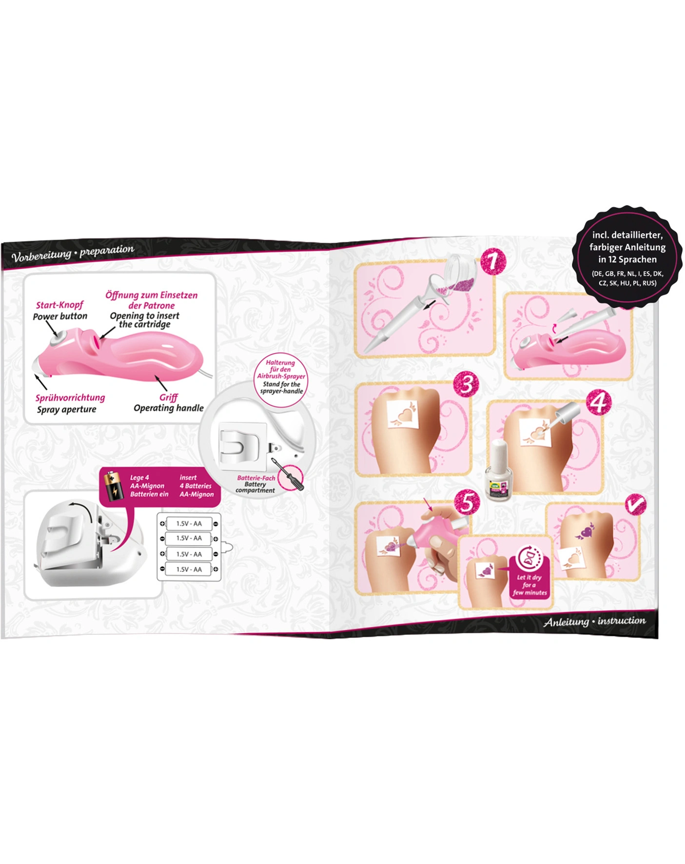 Airbrush-Set TATTOO STUDIO in bunt