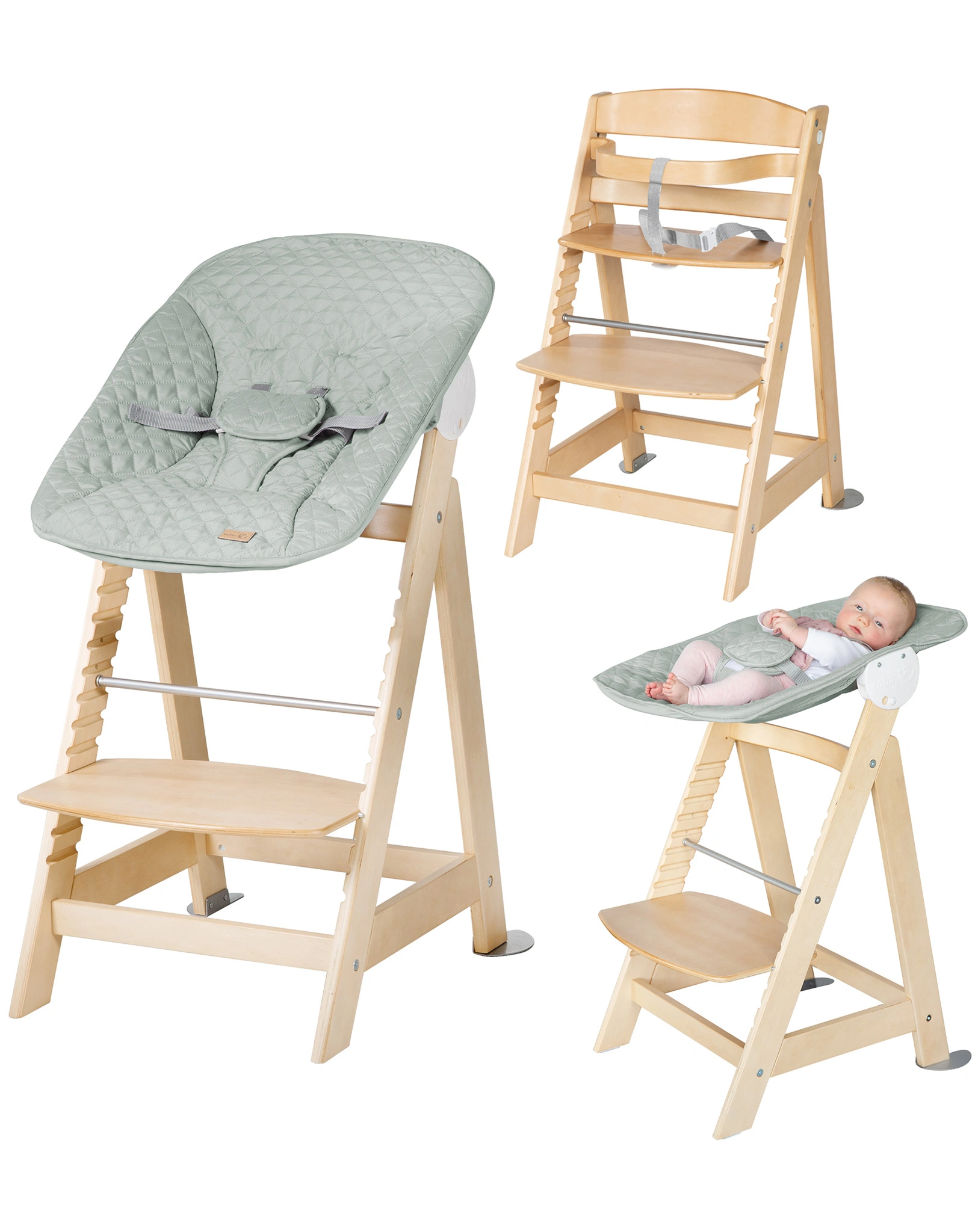 Treppenhochstuhl ROBA STYLE natur (Farbe: frosty green)