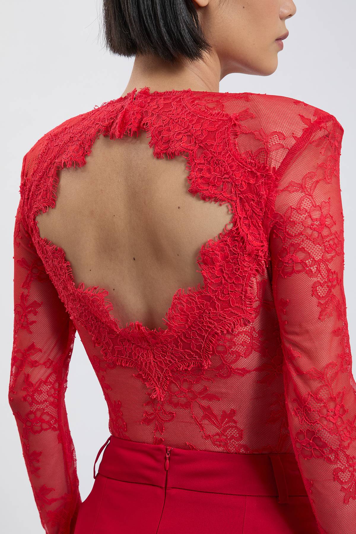 KarenMillen Body En Dentelle À Manches Longues Petite
